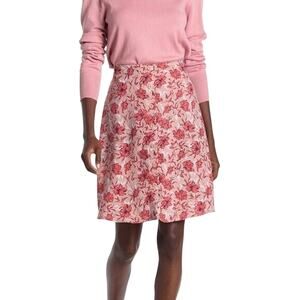 HALOGEN NEW $59 Pull-On‎ A-line Skirt in Pink Bella Floral Medium
